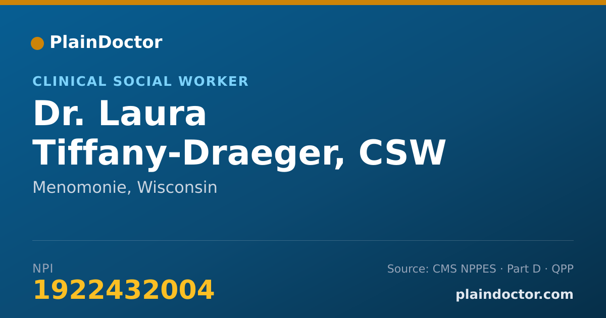 Shareable card for Laura Tiffany-Draeger, CSW - Clinical Social Worker, Menomonie, WI