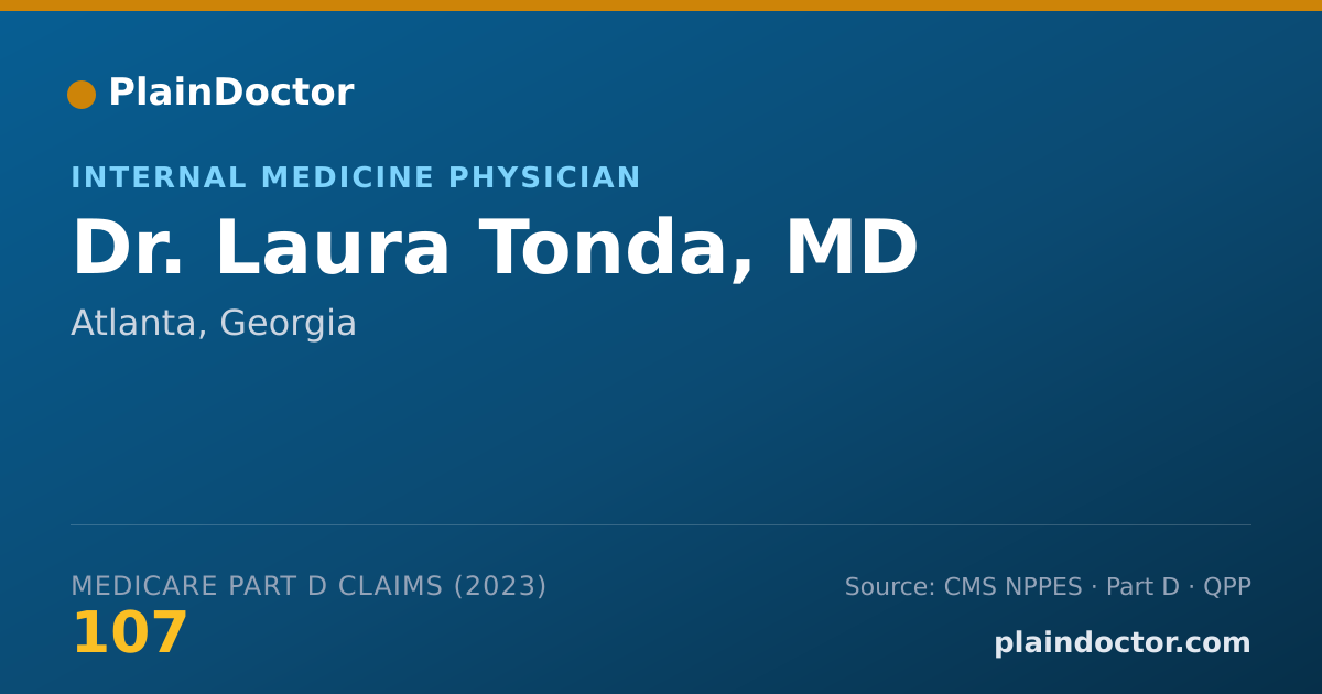 Shareable card for Laura Tonda, MD - Internal Medicine Physician, Atlanta, GA