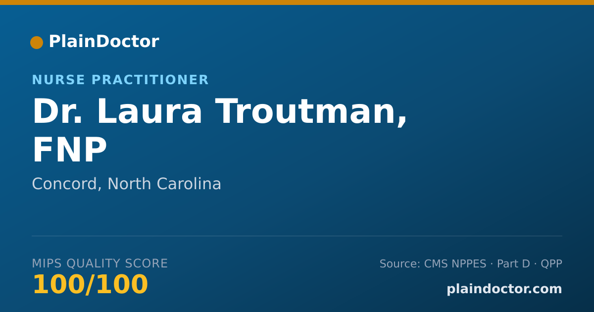Shareable card for Laura Troutman, FNP - Nurse Practitioner, Concord, NC