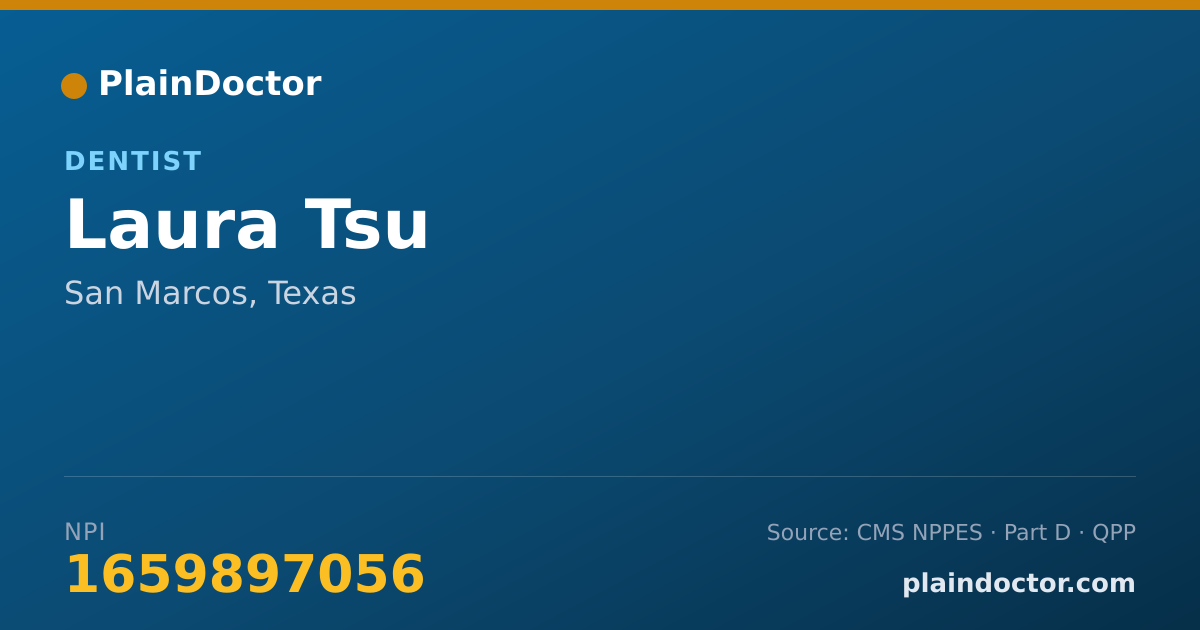 Shareable card for Laura Tsu - Dentist, San Marcos, TX