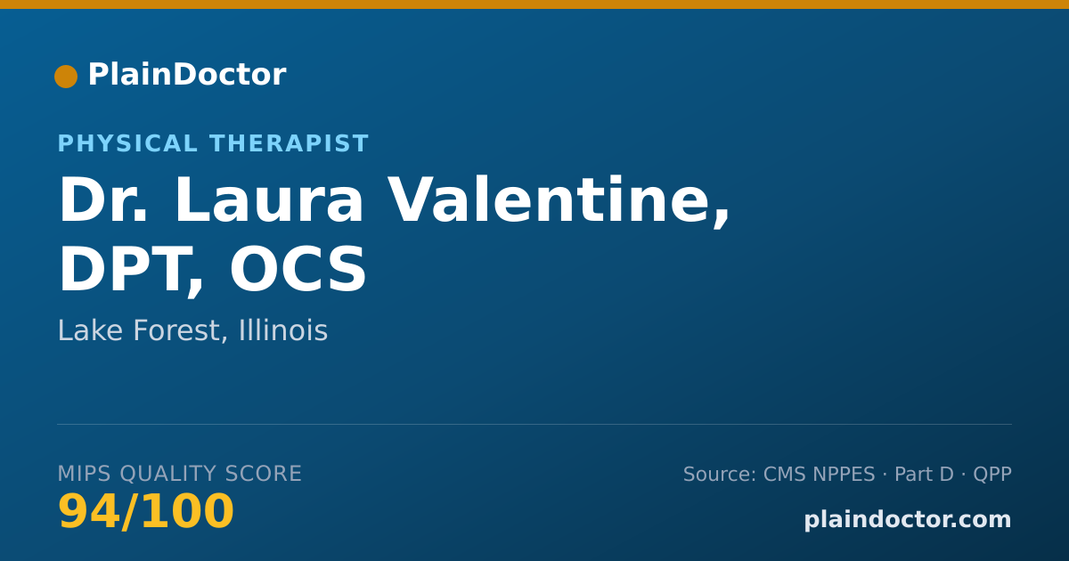 Shareable card for Laura Valentine, DPT, OCS - Physical Therapist, Lake Forest, IL