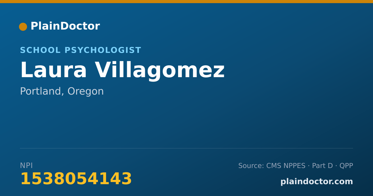 Shareable card for Laura Villagomez - School Psychologist, Portland, OR