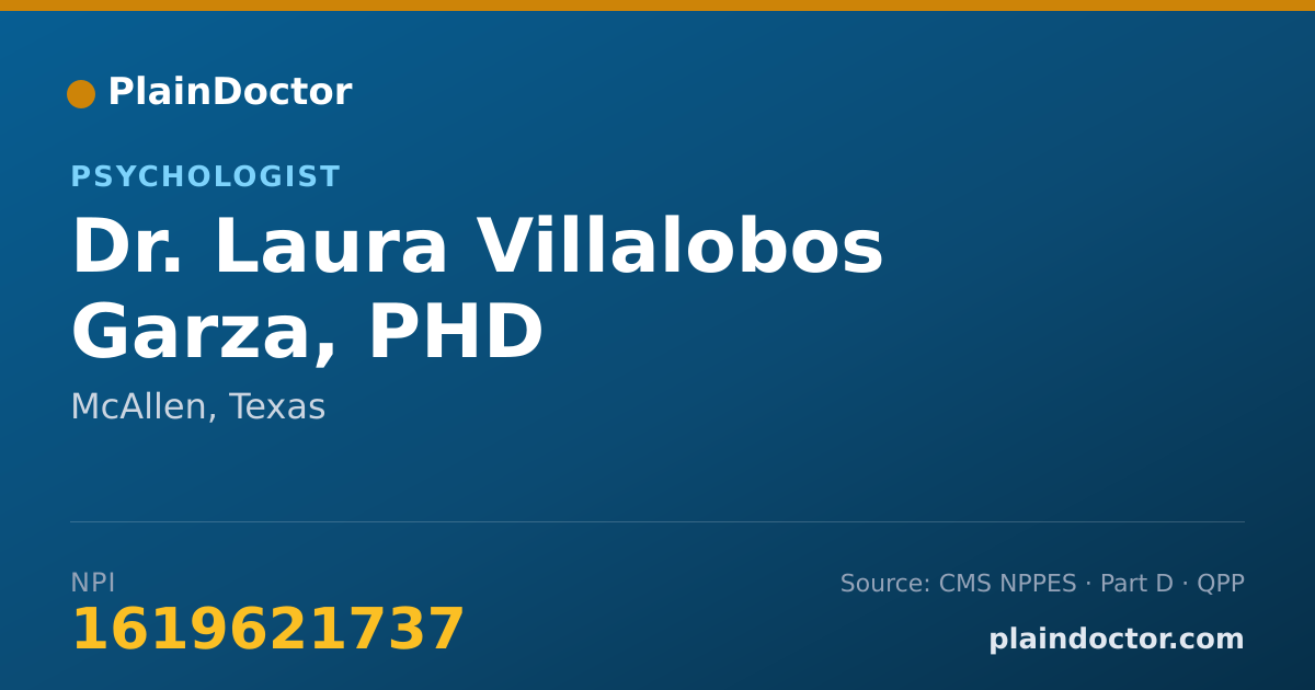 Shareable card for Laura Villalobos Garza, PHD - Psychologist, McAllen, TX