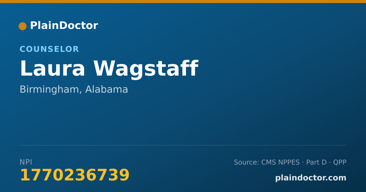Shareable card for Laura Wagstaff - Counselor, Birmingham, AL