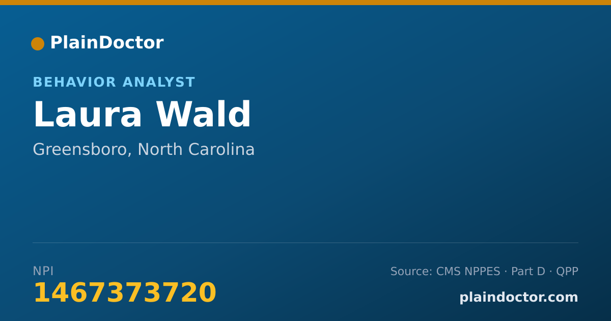 Shareable card for Laura Wald - Behavior Analyst, Greensboro, NC