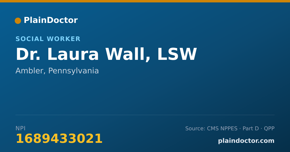 Shareable card for Laura Wall, LSW - Social Worker, Ambler, PA