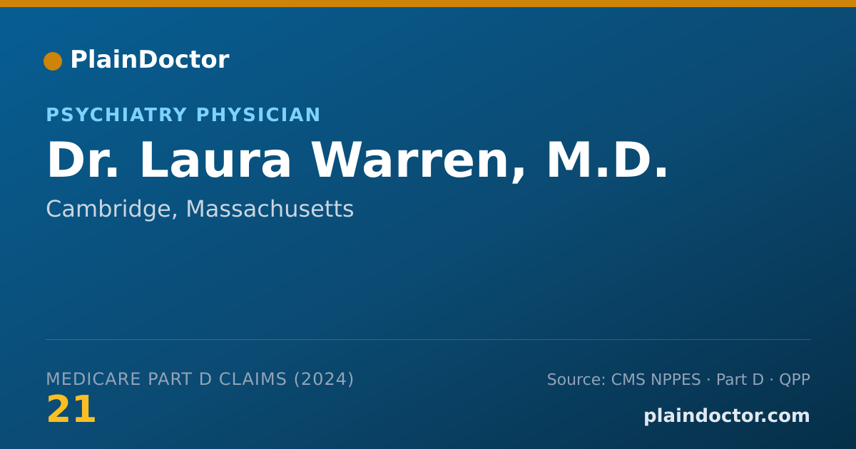 Shareable card for Laura Warren, M.D. - Psychiatry Physician, Cambridge, MA