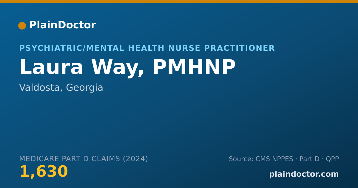 Shareable card for Laura Way, PMHNP - Psychiatric/Mental Health Nurse Practitioner, Valdosta, GA