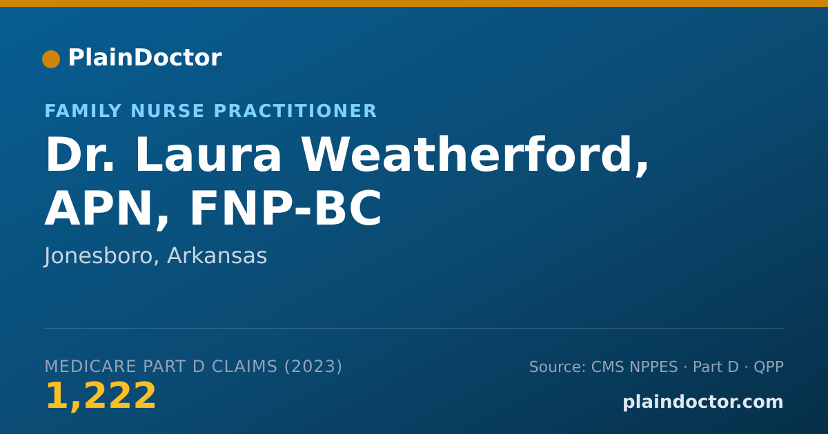 Shareable card for Laura Weatherford, APN, FNP-BC - Family Nurse Practitioner, Jonesboro, AR