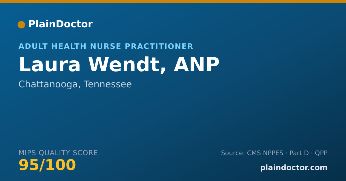 Shareable card for Laura Wendt, ANP - Adult Health Nurse Practitioner, Chattanooga, TN