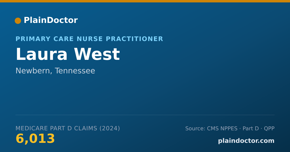 Shareable card for Laura West - Primary Care Nurse Practitioner, Newbern, TN