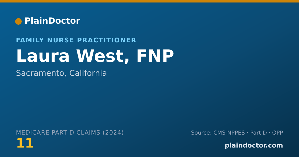 Shareable card for Laura West, FNP - Family Nurse Practitioner, Sacramento, CA