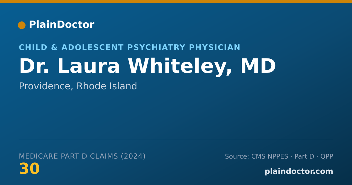 Shareable card for Laura Whiteley, MD - Child & Adolescent Psychiatry Physician, Providence, RI