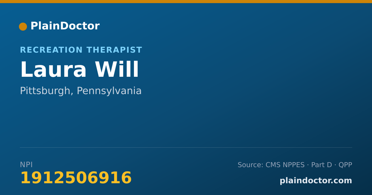 Shareable card for Laura Will - Recreation Therapist, Pittsburgh, PA