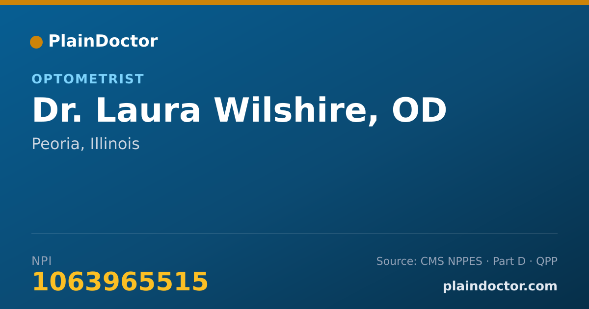 Shareable card for Laura Wilshire, OD - Optometrist, Peoria, IL