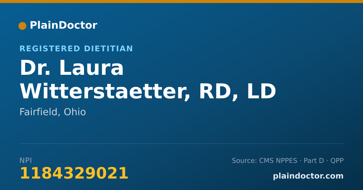 Shareable card for Laura Witterstaetter, RD, LD - Registered Dietitian, Fairfield, OH