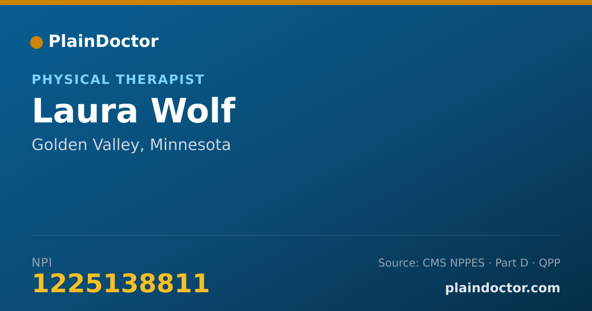 Shareable card for Laura Wolf - Physical Therapist, Golden Valley, MN