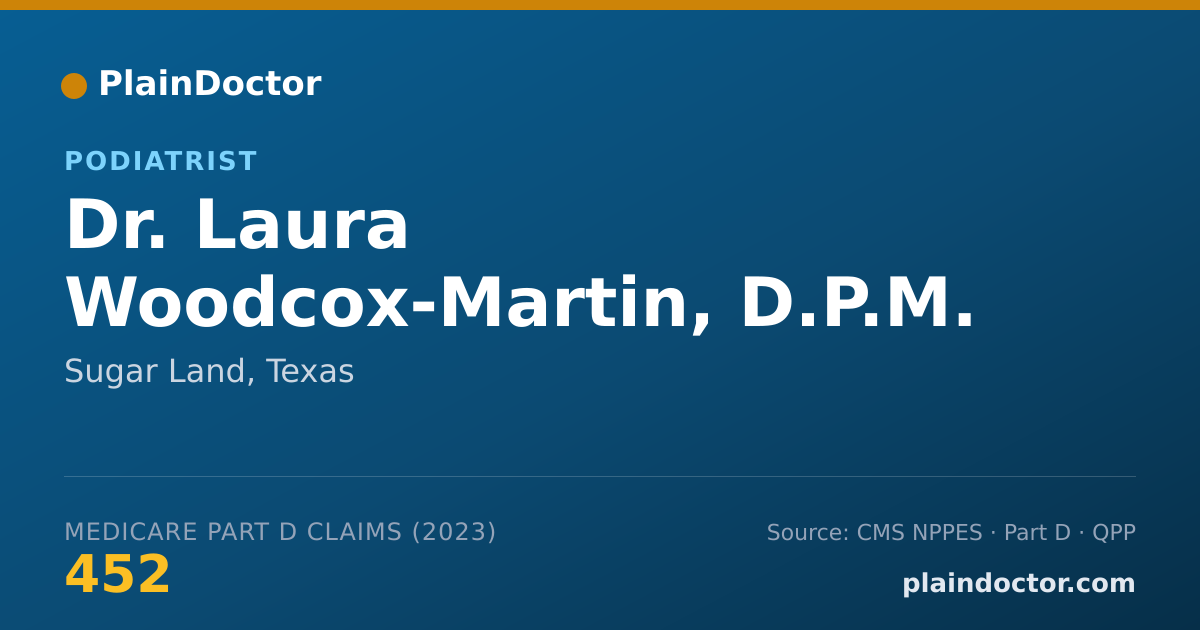 Shareable card for Laura Woodcox-Martin, D.P.M. - Podiatrist, Sugar Land, TX