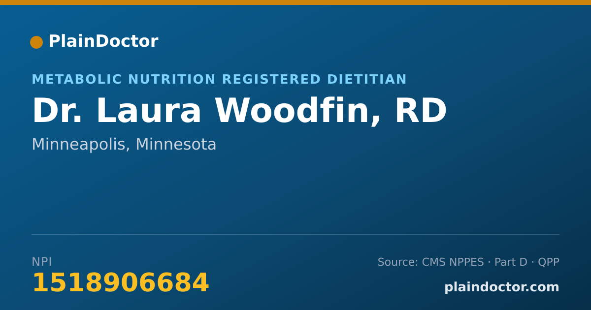 Shareable card for Laura Woodfin, RD - Metabolic Nutrition Registered Dietitian, Minneapolis, MN