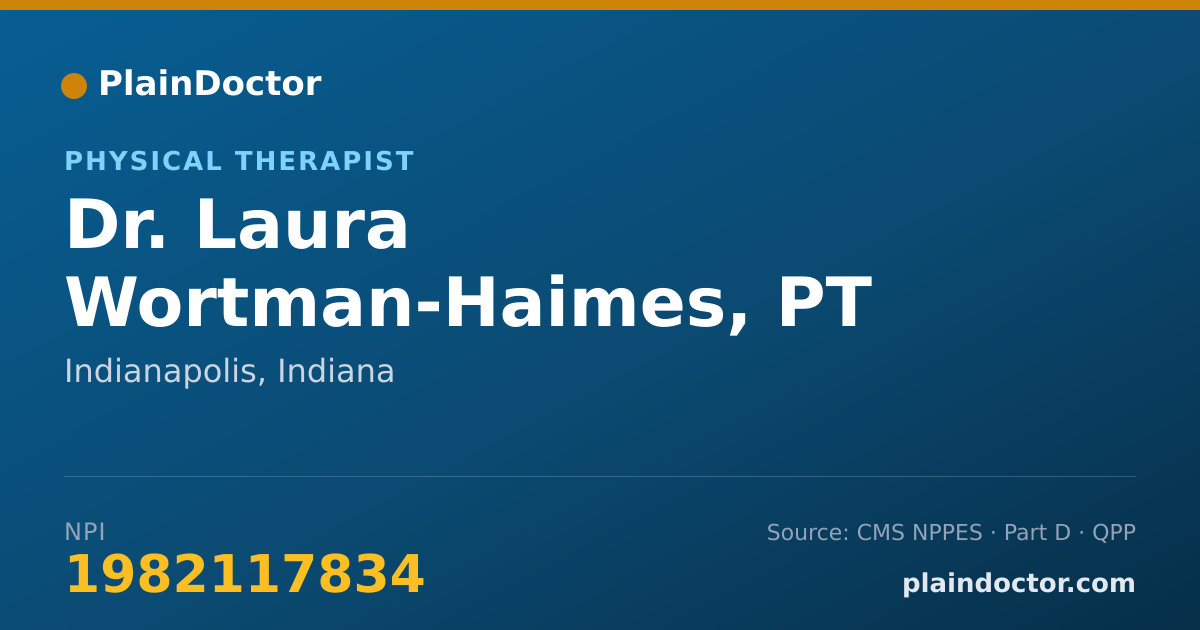 Shareable card for Laura Wortman-Haimes, PT - Physical Therapist, Indianapolis, IN