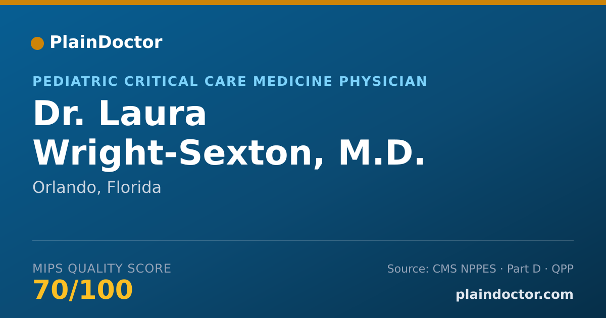 Shareable card for Laura Wright-Sexton, M.D. - Pediatric Critical Care Medicine Physician, Orlando, FL