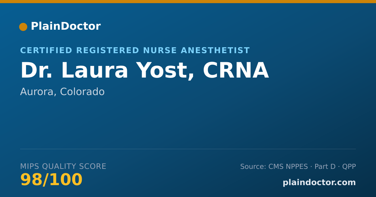 Shareable card for Laura Yost, CRNA - Certified Registered Nurse Anesthetist, Aurora, CO