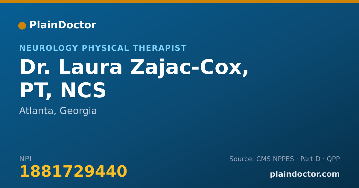 Shareable card for Laura Zajac-Cox, PT, NCS - Neurology Physical Therapist, Atlanta, GA