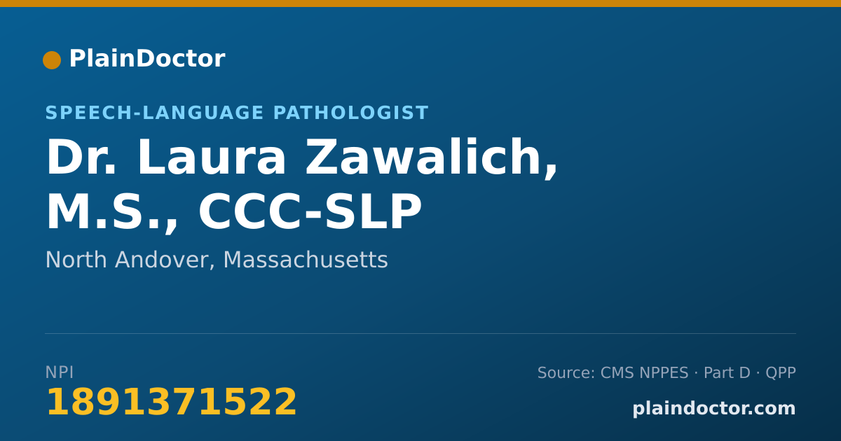 Shareable card for Laura Zawalich, M.S., CCC-SLP - Speech-Language Pathologist, North Andover, MA