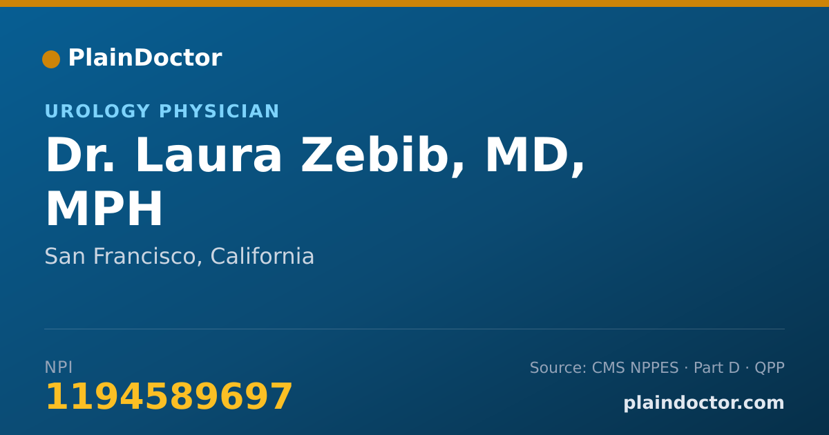 Shareable card for Laura Zebib, MD, MPH - Urology Physician, San Francisco, CA