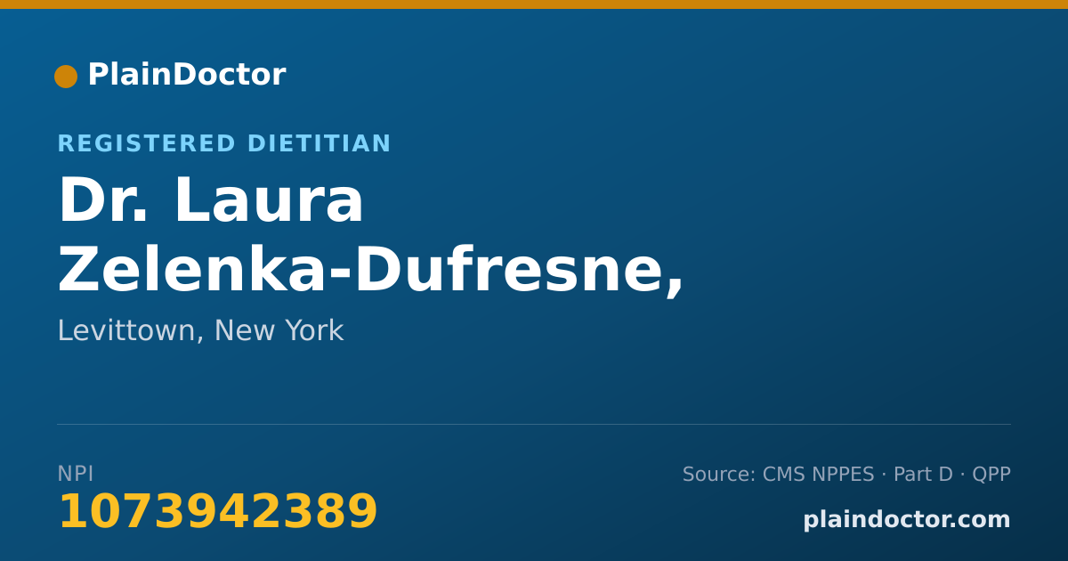 Shareable card for Laura Zelenka-Dufresne, R.D., CDN, CHES - Registered Dietitian, Levittown, NY