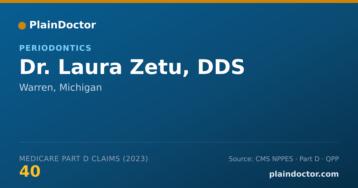 Shareable card for Laura Zetu, DDS - Periodontics, Warren, MI