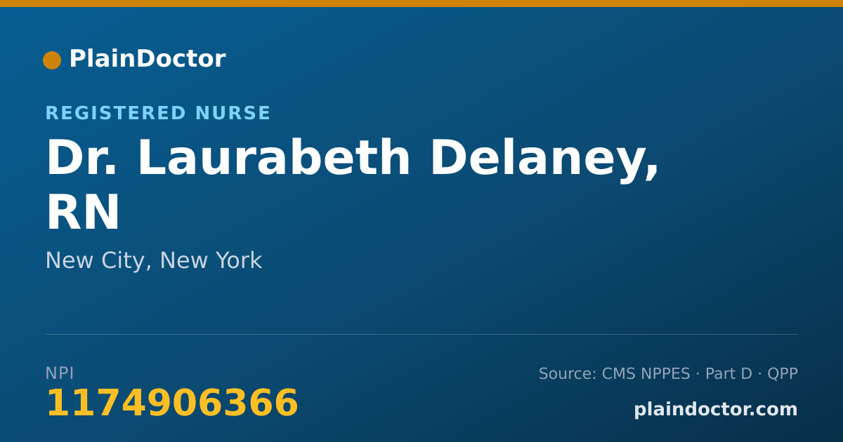 Shareable card for Laurabeth Delaney, RN - Registered Nurse, New City, NY