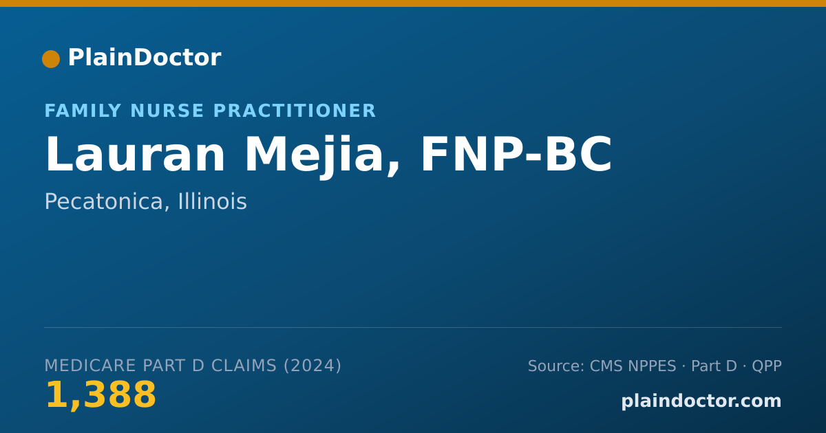 Shareable card for Lauran Mejia, FNP-BC - Family Nurse Practitioner, Pecatonica, IL