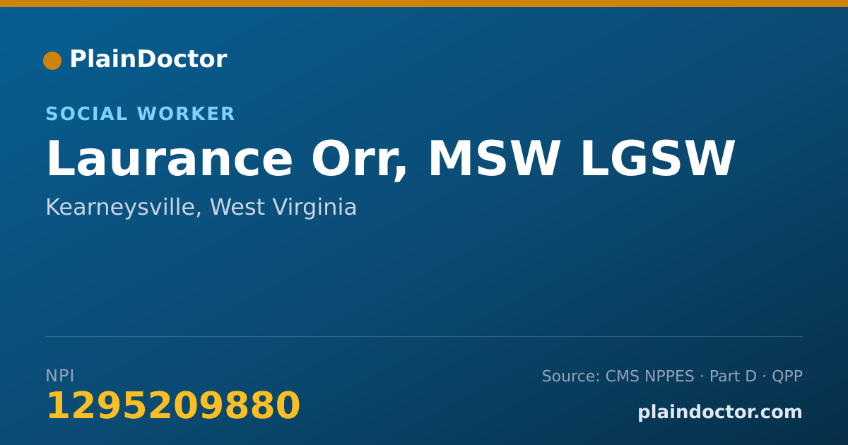 Shareable card for Laurance Orr, MSW LGSW - Social Worker, Kearneysville, WV