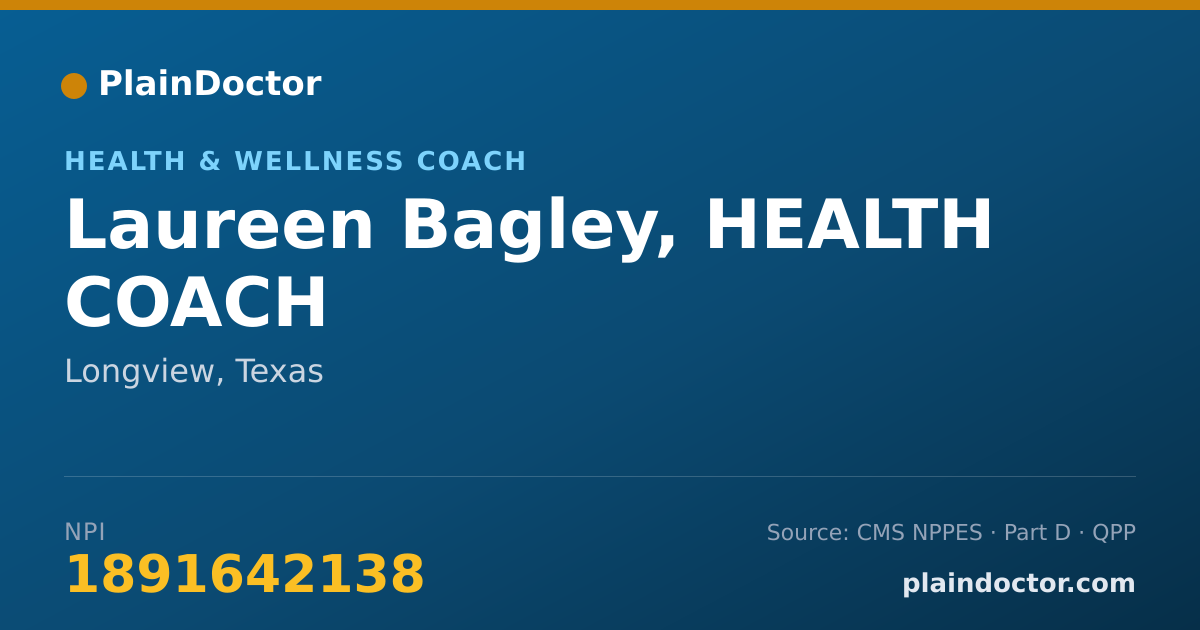 Shareable card for Laureen Bagley, HEALTH COACH - Health & Wellness Coach, Longview, TX