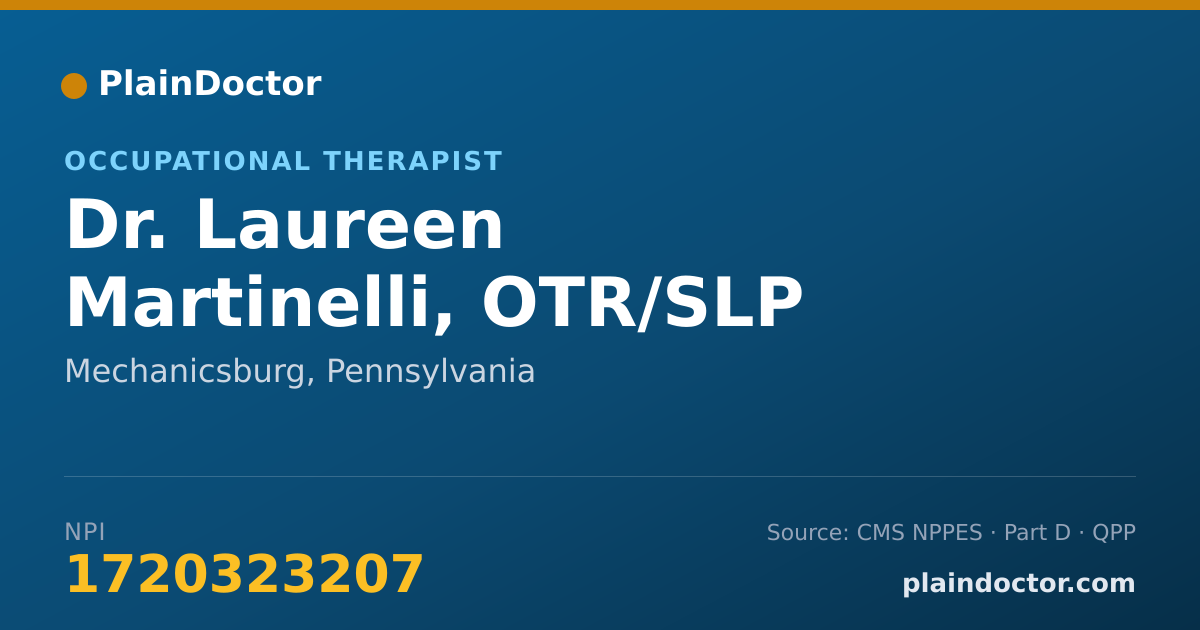 Shareable card for Laureen Martinelli, OTR/SLP - Occupational Therapist, Mechanicsburg, PA