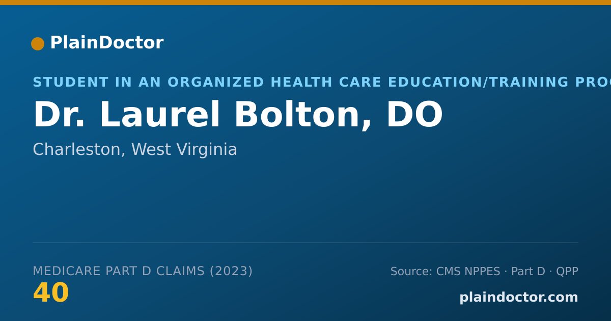 Shareable card for Laurel Bolton, DO - Student in an Organized Health Care Education/Training Program, Charleston, WV