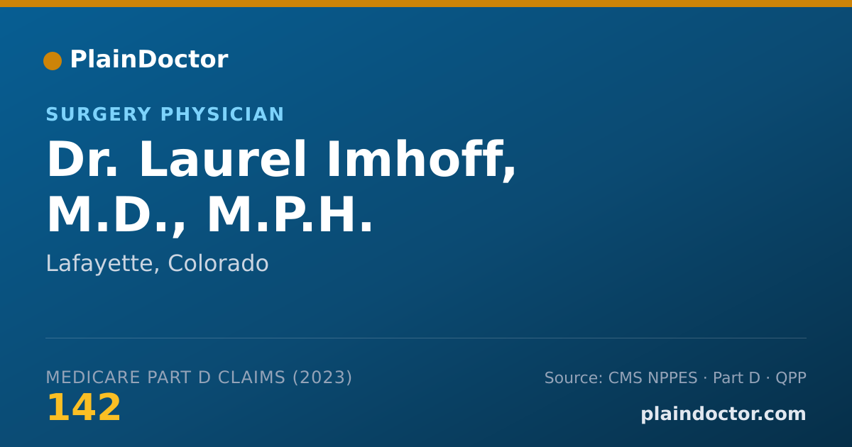 Shareable card for Laurel Imhoff, M.D., M.P.H. - Surgery Physician, Lafayette, CO