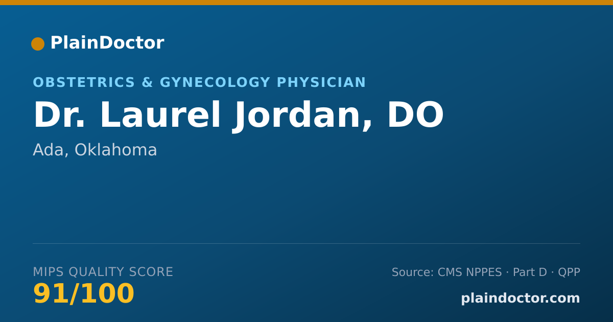 Shareable card for Laurel Jordan, DO - Obstetrics & Gynecology Physician, Ada, OK