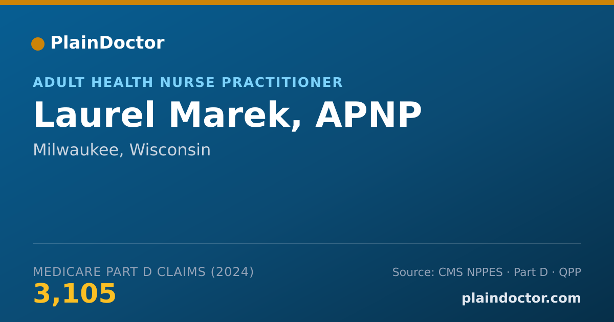 Shareable card for Laurel Marek, APNP - Adult Health Nurse Practitioner, Milwaukee, WI
