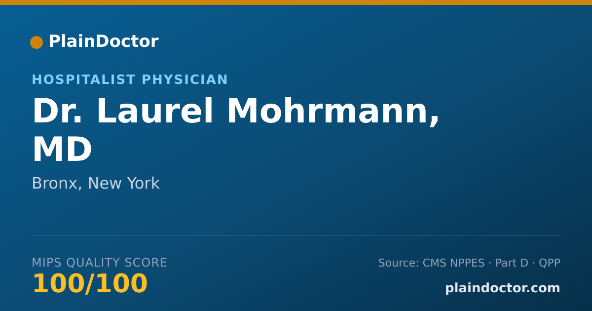Shareable card for Laurel Mohrmann, MD - Hospitalist Physician, Bronx, NY