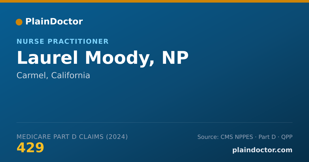 Shareable card for Laurel Moody, NP - Physician Assistant, Carmel, CA
