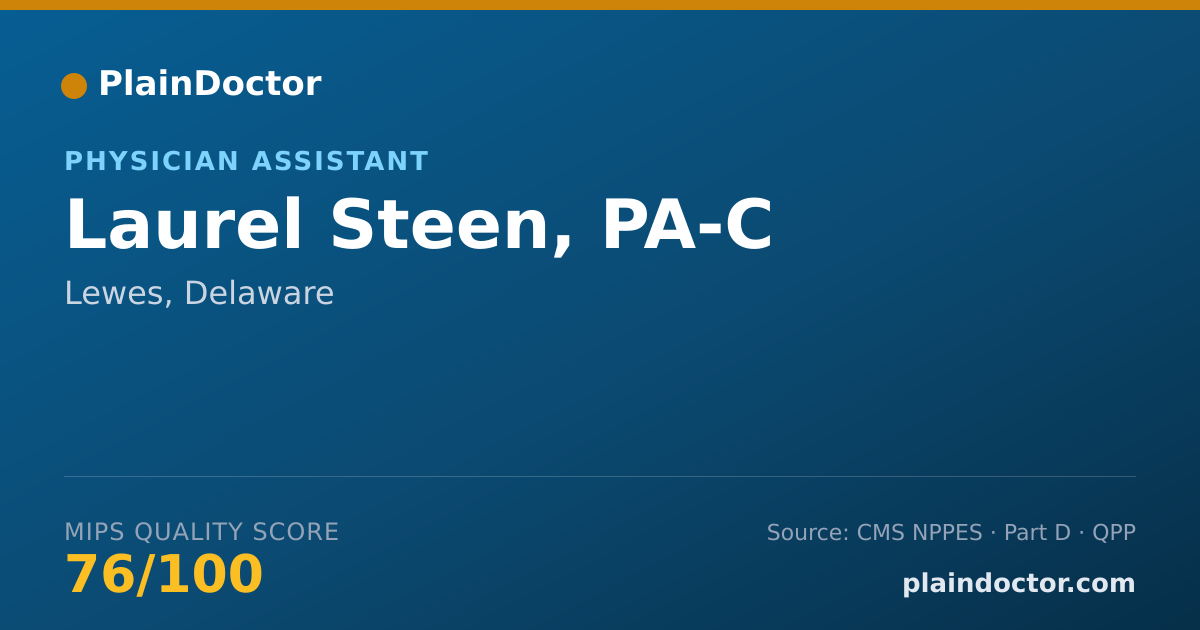 Shareable card for Laurel Steen, PA-C - Physician Assistant, Lewes, DE