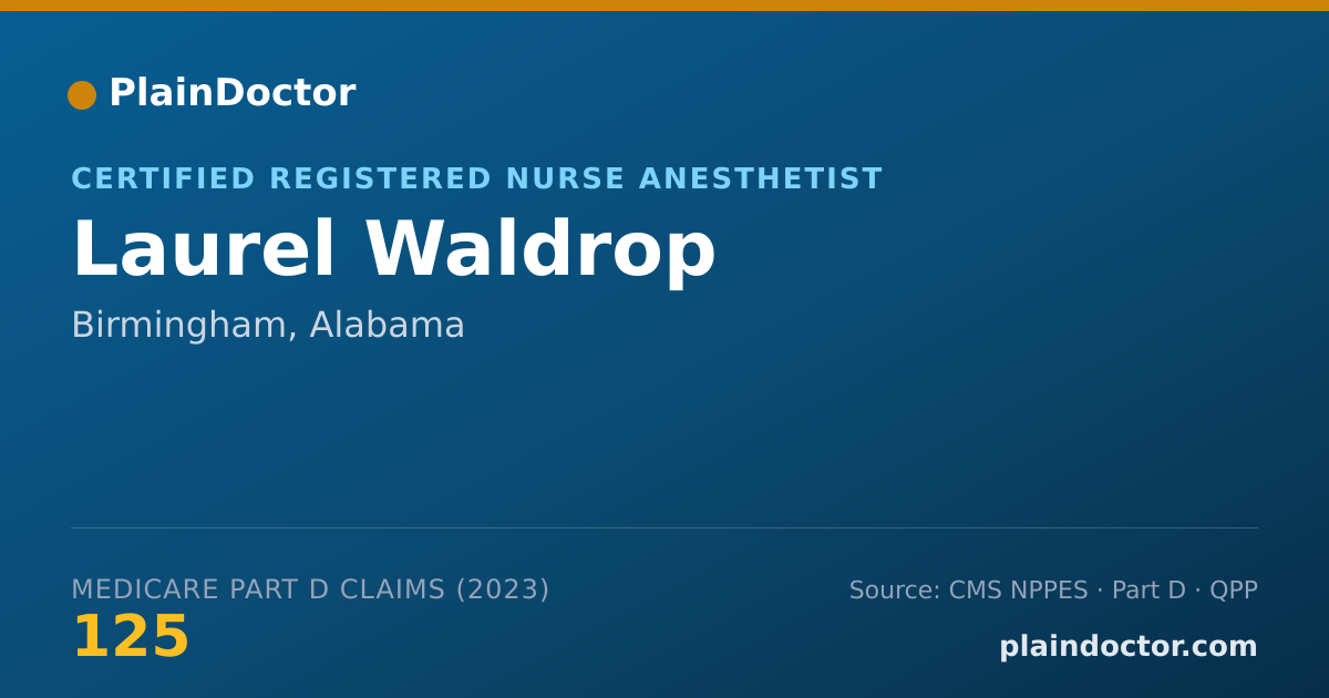 Shareable card for Laurel Waldrop - Certified Registered Nurse Anesthetist, Birmingham, AL