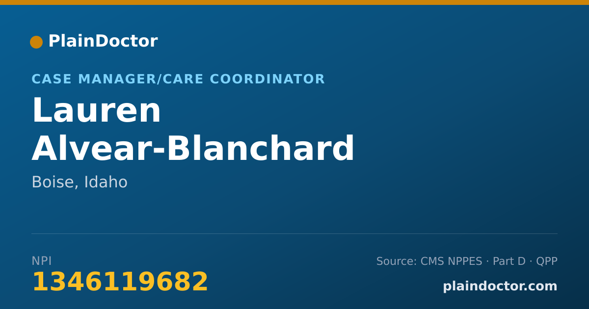 Shareable card for Lauren Alvear-Blanchard - Case Manager/Care Coordinator, Boise, ID