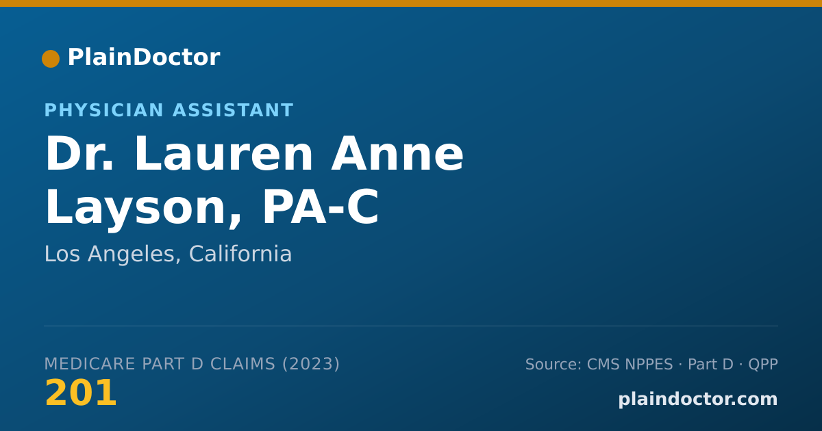 Shareable card for Lauren Anne Layson, PA-C - Physician Assistant, Los Angeles, CA