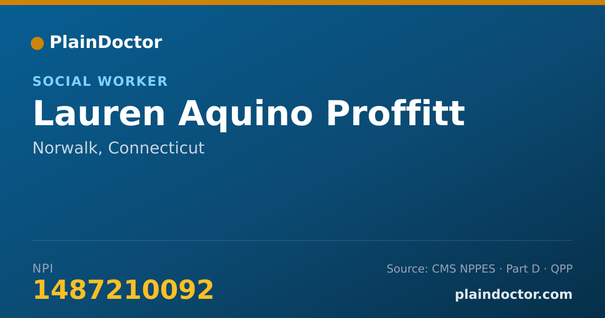 Shareable card for Lauren Aquino Proffitt - Social Worker, Norwalk, CT