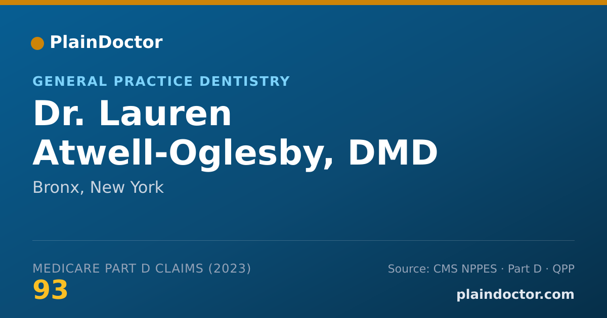 Shareable card for Lauren Atwell-Oglesby, DMD - General Practice Dentistry, Bronx, NY