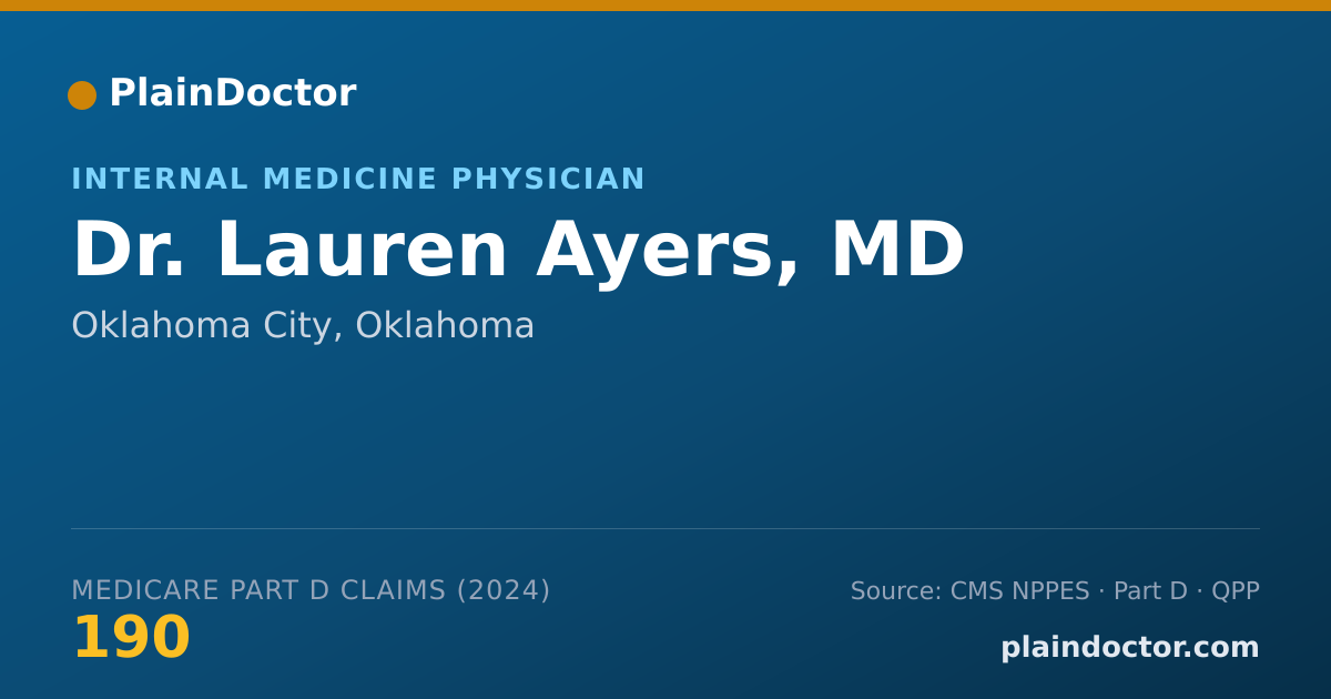 Shareable card for Lauren Ayers, MD - Internal Medicine Physician, Oklahoma City, OK