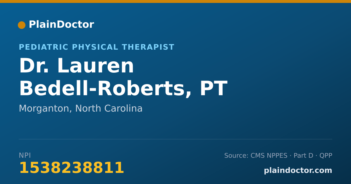 Shareable card for Lauren Bedell-Roberts, PT - Pediatric Physical Therapist, Morganton, NC